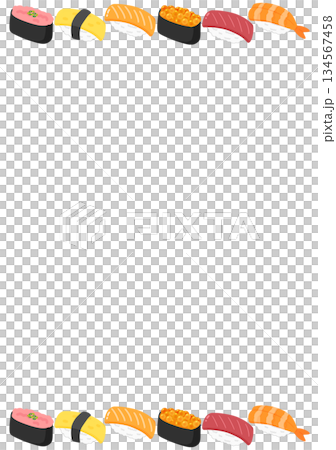 お寿司のフレーム 134567458