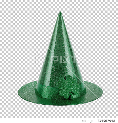 Celebrate St. Patricks Day With a Fun Green Party Hat Adorned With a Shamrock Celebrate St. Patricks Day With a Fun Green Party Hat Adorned With a Shamrock 134567948