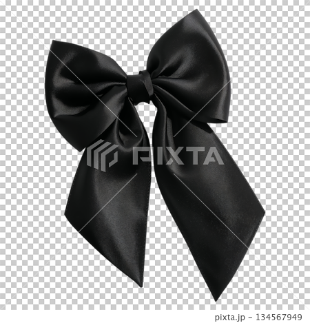 Elegant Black Satin Bow for Hair Accessories and Fashion Styling 134567949
