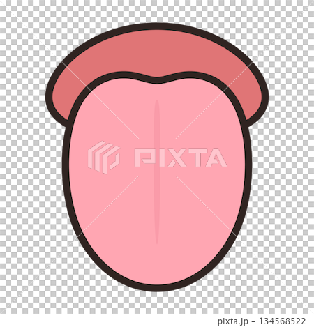 Simple illustration of a protruding tongue 134568522
