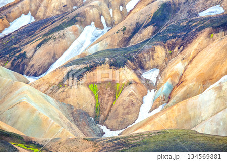 Striking geological formations showcase Iceland's unique landscapes and vibrant colors Striking geological formations showcase Iceland's unique landscapes and vibrant colors 134569881
