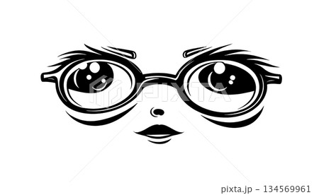 human skull with glasses 134569961