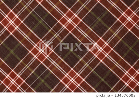 Textile pattern with plaid design in shades of brown, red, and white 134570008