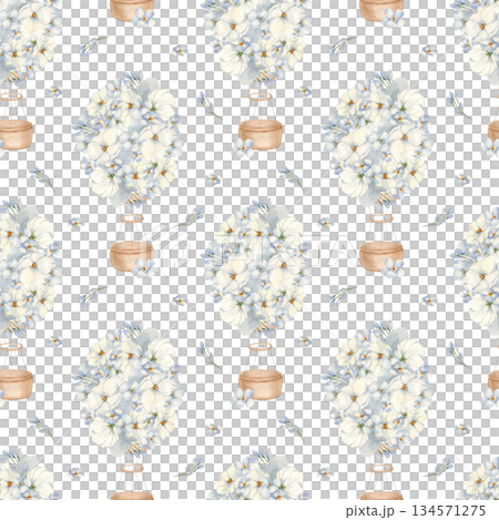 Blue Floral Balloons seamless print isolated background. Watercolor hot air balloons with blossoms pale blue palette painted. Endless pattern for baby textiles and wall decor. Baby wrapping paper. Blue Floral Balloons seamless print isolated background. Watercolor hot air balloons with blossoms pale blue palette painted. Endless pattern for baby textiles and wall decor. Baby wrapping paper. 134571275