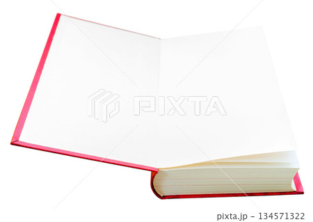 White title page. Open red book. Training and Education on pages of books. 134571322