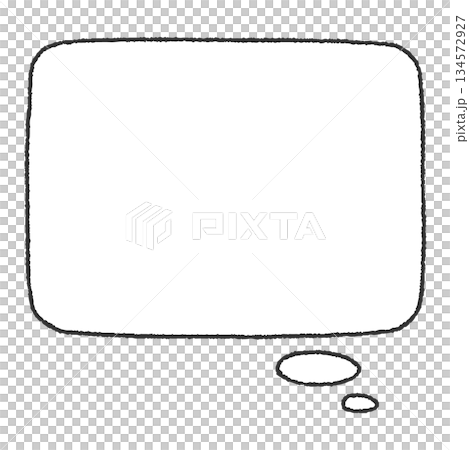 Hand-drawn rectangular speech bubble (with white background inside) 134572927
