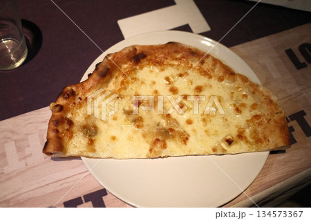 cheese and tomato pizzas as italian food 134573367