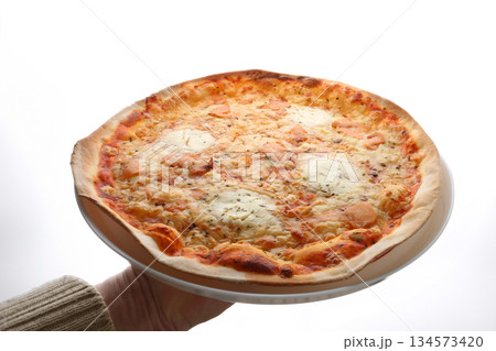 cheese and tomato pizzas as italian food cheese and tomato pizzas as italian food 134573420