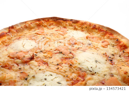 cheese and tomato pizzas as italian food 134573421