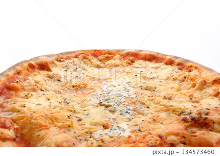 cheese and tomato pizzas as italian food 134573460