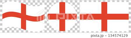 National England flags set. National England round flag. Waving National England flag. Rectangular National England flag isolated. 134574129