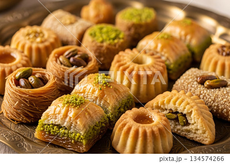 Eid Desserts Baklava Maamoul Arabic Sweets Tray Eid Desserts Baklava Maamoul Arabic Sweets Tray 134574266