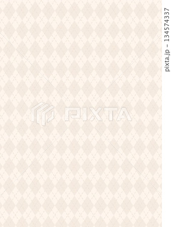 薄茶色ベージュのパターン背景テクスチャー素材　かわいいアーガイル柄 134574337