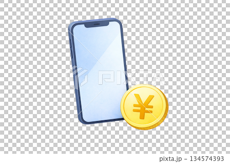 スマートフォン決済や支払いを表すイラスト素材 134574393