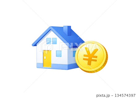 住宅購入や住宅ローンをイメージしたイラスト素材 134574397