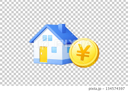 住宅購入や住宅ローンをイメージしたイラスト素材 134574397