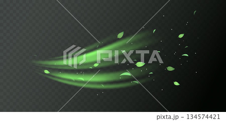 Green swirl elements 134574421