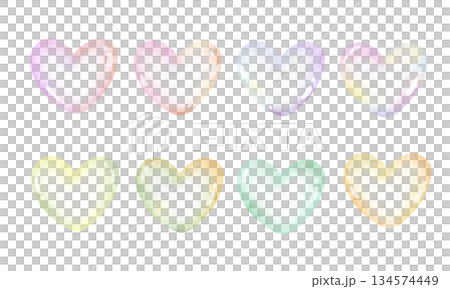 心型肥皂泡插圖集 134574449