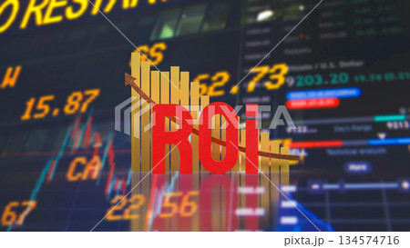 Return on Investment Performance and Market Analysis Concept 3d render. 134574716