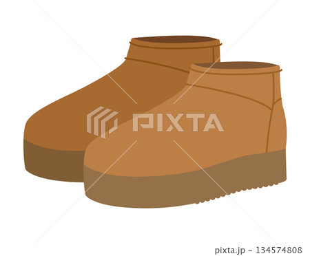 Camel platform winter boot women color pair. Chunky sole short fleece boot for city stroll shopping and relaxed winter.  134574808