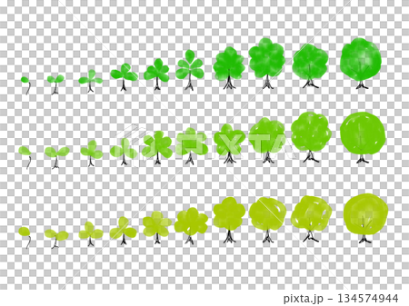 手書きの新芽のイラストセット 134574944