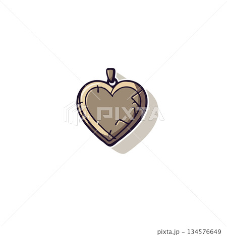 An expressive heart shaped pendant illustration showcases symbolic value evoking deep affection 134576649