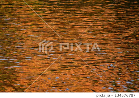 水面に生じるさざ波を基調としたオレンジ系の背景素材 水面に生じるさざ波を基調としたオレンジ系の背景素材 134576787