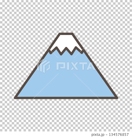 雪化粧したシンプルな富士山のアイコン 134576857