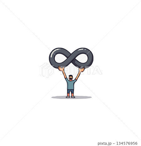 Embracing Endless Possibilities: A Stylized Illustration of Human Potential and Limitless Thinking 134576956