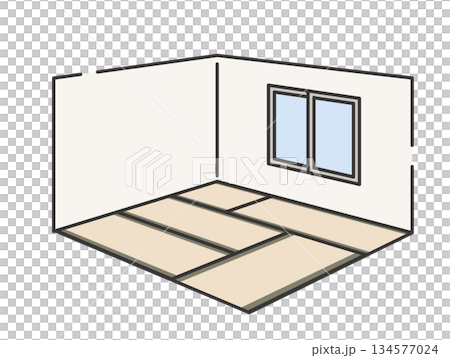 古い畳の和室のイラスト 古い畳の和室のイラスト 134577024