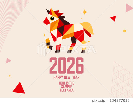 2026 年賀状 辰年 背景 馬 2026 年賀状 辰年 背景 馬 134577033