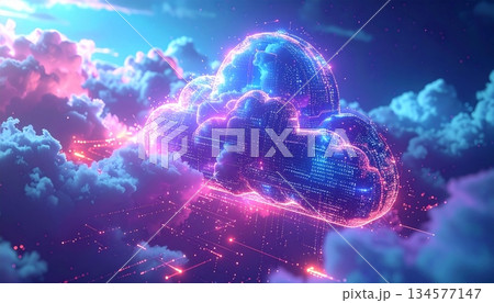 An abstract futuristic background design depicting the way to success through a bright energy glow between earth and a blue star planet in space An abstract futuristic background design depicting the way to success through a bright energy glow between earth and a blue star planet in space 134577147