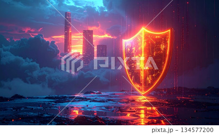 A vibrant orange flame glows with burning energy in the dark forest night, creating a bright red motion wave texture against a black star space illustration backdrop 134577200