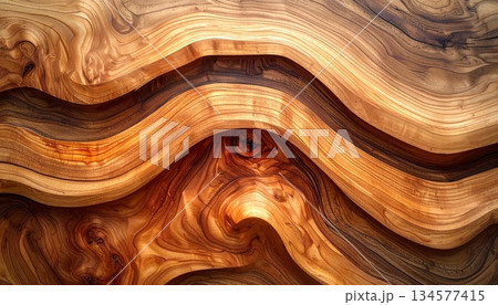 Natural brown oak timber board with a textured grain pattern and old hardwood surface for a decorative wooden plank wall or floor background Natural brown oak timber board with a textured grain pattern and old hardwood surface for a decorative wooden plank wall or floor background 134577415