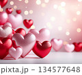 バレンタイン ハート 背景 134577648