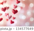 バレンタイン ハート 背景 134577649