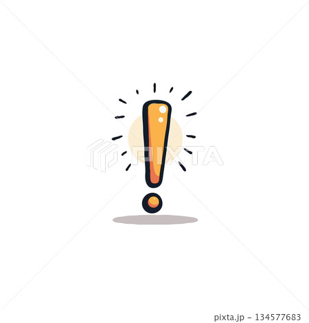 Isolated exclamation point emitting vibrant light symbolizing attention important idea and warning Isolated exclamation point emitting vibrant light symbolizing attention important idea and warning 134577683