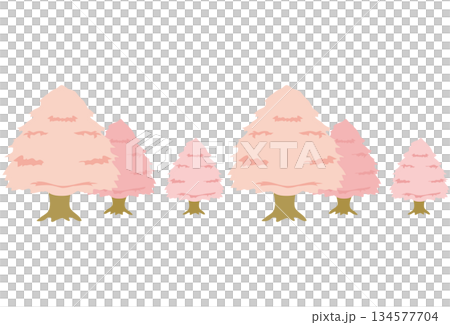 樹木圖案（春季，無縫） 134577704