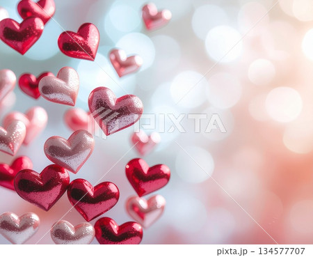 バレンタイン ハート 背景 134577707