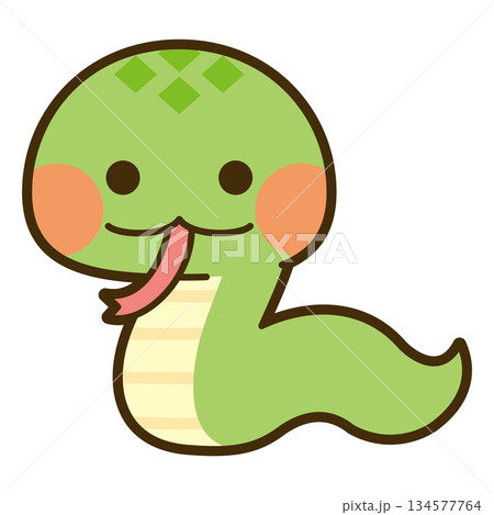 かわいいヘビのイラスト 134577764