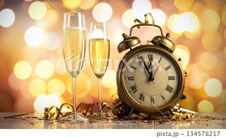 Happy New Year 2026 greeting card design with festive Christmas decoration lights and vector illustration numbers for a winter holiday celebration Happy New Year 2026 greeting card design with festive Christmas decoration lights and vector illustration numbers for a winter holiday celebration 134578217