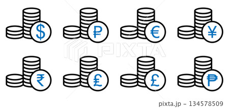 Currency icon. Isolated money sign symbol vector illustration. Money coin for infographics. 134578509