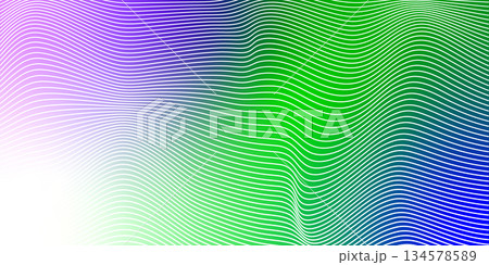 Abstract Background with Vibrant Gradient and Wavy Lines. 134578589