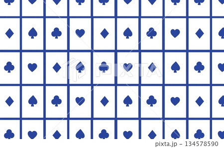 トランプマークのカードのパターン(ホワイト×ブルー) 134578590