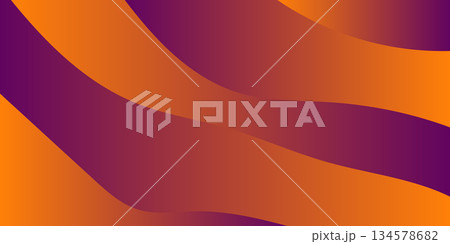 Abstract flowing waves of orange and purple gradient background design. Abstract flowing waves of orange and purple gradient background design. 134578682