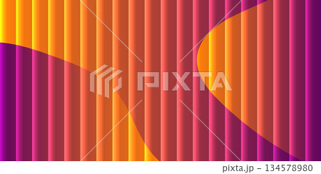 Abstract vibrant vertical stripes with curves of yellow orange and purple. Abstract vibrant vertical stripes with curves of yellow orange and purple. 134578980
