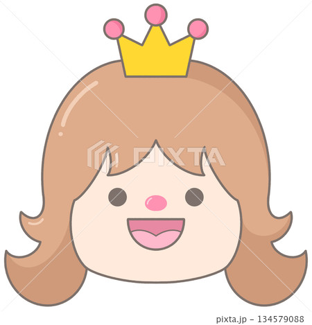 Cute Little Princess girl face character 134579088
