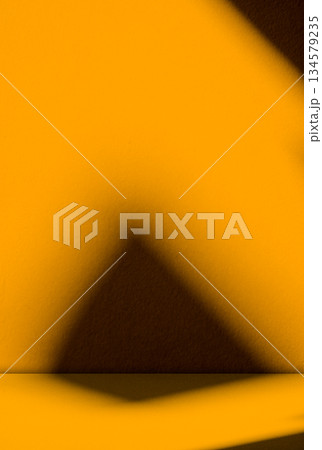 Orange Summer Pastel Podium Background Product Light Abstract Shadow Leaf Wallpaper Gradient Floor Wall Concept Table Product Pattern Minimal Mockup Elegant Empty Platform Kitchen Backdrop Loft. 134579235