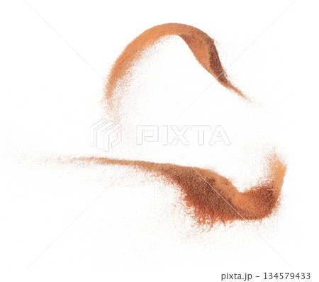 brick Sand flying explosion, ground sands grain wave explode. Abstract cloud fly. Orange colored sand splash throwing in Air. White background Isolated high speed shutter, throwing freeze brick Sand flying explosion, ground sands grain wave explode. Abstract cloud fly. Orange colored sand splash throwing in Air. White background Isolated high speed shutter, throwing freeze 134579433