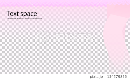 パステルピンクのレース装飾と淡いグラデーションの背景フレーム素材 134579856